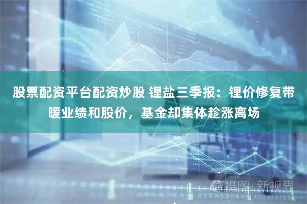 股票配资平台配资炒股 锂盐三季报：锂价修复带暖业绩和股价，基金却集体趁涨离场