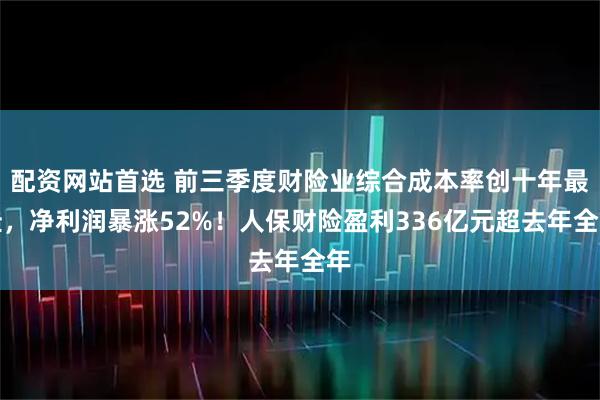 配资网站首选 前三季度财险业综合成本率创十年最佳，净利润暴涨52%！人保财险盈利336亿元超去年全年
